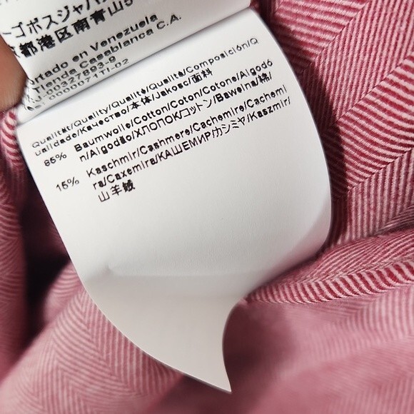 Boss Hugo Boss Mens Cashmere Blend Long Sleeve Button Down Shirt Size Medium - Picture 7 of 7